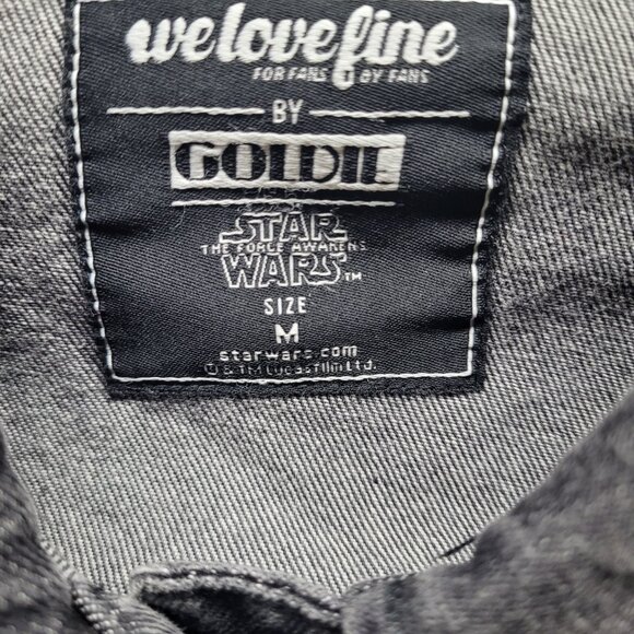We Love Fine by Goldie Star Wars Patchwork Denim Jacket Black Sith Darkside Med. - Picture 7 of 10